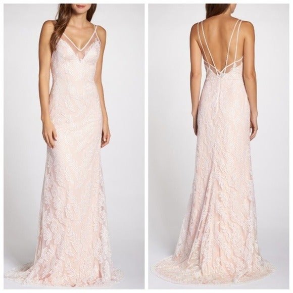 Tadashi Shoji Dresses & Skirts - 🆕TADASHI SHOJI Lace Leaf Mermaid Applique Tulle